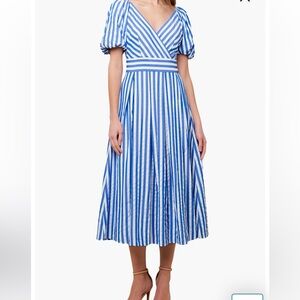 NWT Flying Tomato Blue and White Striped Midi Dress